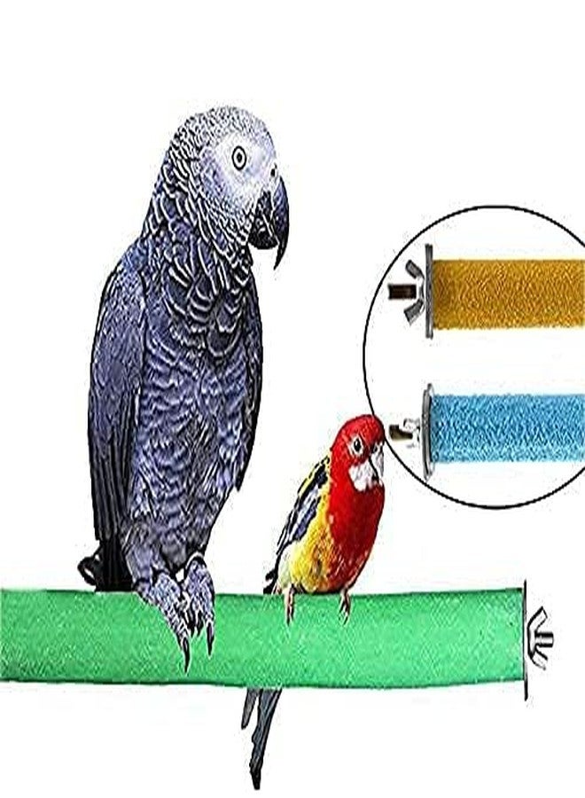 Western Era Set of 2 Safe Wooden Sand Perch/Stand/Toy for Birds, Cage Accessories, Playful, Resting Bird Toy (Light Weight) (Size - 10") - Image 2
